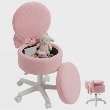 Fluffy Sherpa Fleece Kaptafel Stoel met 9L Opbergruimte, Ink, Verzenden, Nieuw