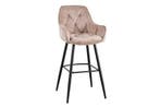 Design barkruk MILANO champagne fluwelen barstoel met, Huis en Inrichting, Barkrukken, Ophalen of Verzenden, Nieuw