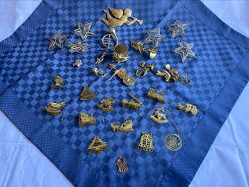 goldfarbene Weihnachtsdekoration, Weihnachtsbaumschmuck,, Nieuw