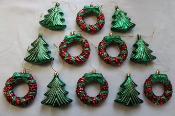 kerstkrans en kerst dennnenboom kerstornamenten -, Nieuw