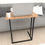[en.casa] Bureau Högsby laptoptafel 65,5x60x35,5 cm eiken en, Huis en Inrichting, Tafels | Bijzettafels, Verzenden, Nieuw