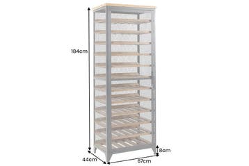 Wijnkast BODEGA 185 cm, naturel vurenhout met zwart metalen, Ophalen of Verzenden, Nieuw