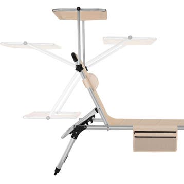 Aluminium ligstoel Lorella, gestoffeerd, opvouwbaar - beige, Verzenden, Nieuw