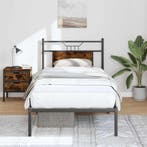 vidaXL Bedframe zonder matras hout gerookt eikenkleurig, 90 cm, Eenpersoons, Bruin, Verzenden