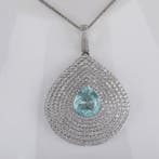 Hanger - 14 karaat Witgoud - 17.76ct. tw. Paraiba toermalijn
