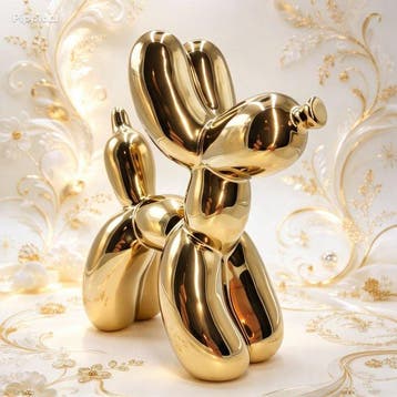 Beeldje - Scultura Balloon Dog in Resina Dorata a Specchio -, Antiek en Kunst
