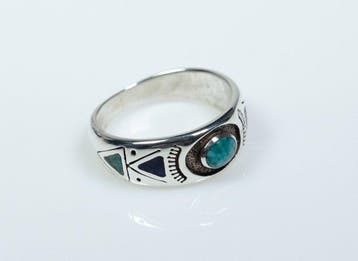 Ring - steenmozaïek - Navajo - V.S. (Zonder minimumprijs)