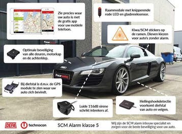 Auto alarm klasse 5 actief voertuigvolgsysteem met inbouw en, Verzenden, Nieuw