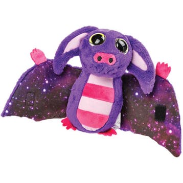 Pluche vleermuis knuffel - paars/roze - 17,5 cm - glow in, Verzenden, Nieuw