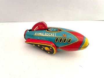 Masudaya / Cragstan - Blikken speelgoed - Atomic Rocket -