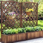 Houten verhoogd tuinbed met latwerk voor groenten buiten/bin, Verzenden, Nieuw