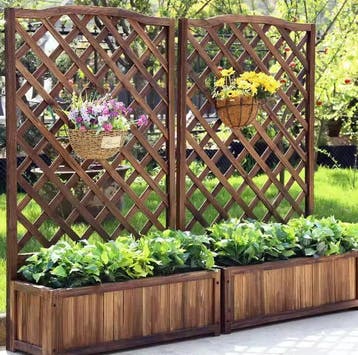 Houten verhoogd tuinbed met latwerk voor groenten buiten/bin, Verzenden, Nieuw