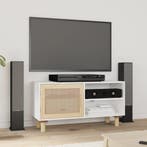 vidaXL Tv-meubel 80x30x40 cm massief grenenhout en rattan, Verzenden, Nieuw, 50 tot 100 cm, Minder dan 100 cm