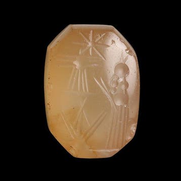 Assyriër-Babylonisch chalcedoon Piramidevormig stempelzegel