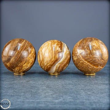 Exclusieve aragoniet-kugels uit Peru – Natuurlijke elegantie
