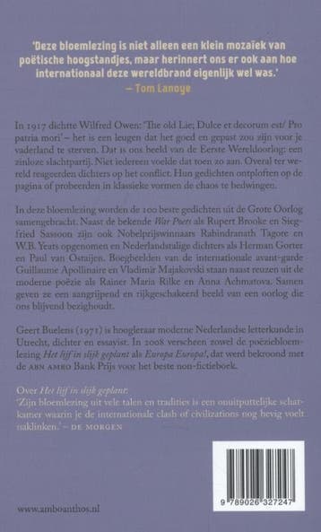 De 100 beste gedichten van de Eerste Wereldoorlog, Boeken, Verzenden, Gelezen, Geert Buelens