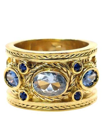 Zonder minimumprijs - Ring - 9 kt. Zilver, Geel goud, Nieuw