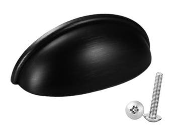 Set van 10 handgrepen schelp, voor meubels: zwart, Ophalen of Verzenden, Nieuw