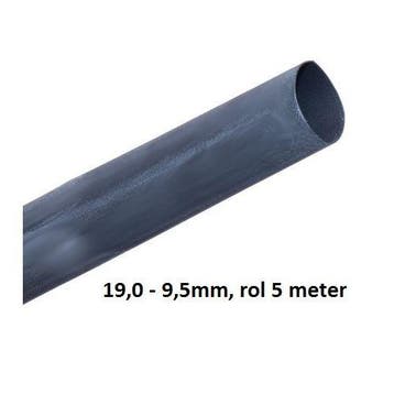 Krimpkous zwart universeel 19,0 - 9,5mm, rol 5 meter, Ophalen of Verzenden, Nieuw
