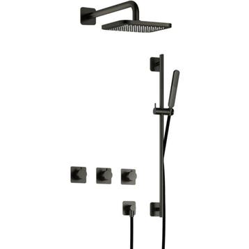 Hotbath Gal - Inbouw Regendoucheset - Geborsteld Gunmetal, Ophalen of Verzenden, Nieuw