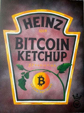 Xavier Van Walsem (1980) - Heinz bitcoin ketchup handpainted