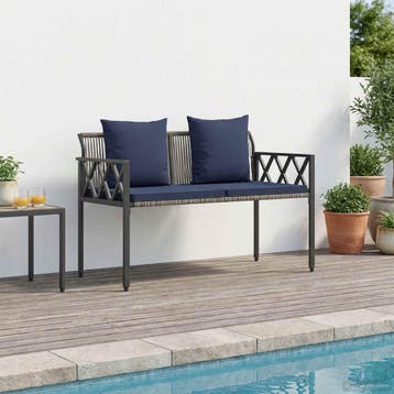 vidaXL Buitenbanken 2 -Seater 116 x 56 x 75 cm poly rattan, Tuin en Terras, Tuinbanken, Verzenden, Nieuw, Rotan