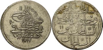 Kurush 1783 (=ah 1187/11), Osmanisches Reich Abdul Hamid..., Verzenden