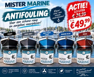 Antifouling 2,5L - 5 kleuren, Ophalen of Verzenden, Nieuw, Verven