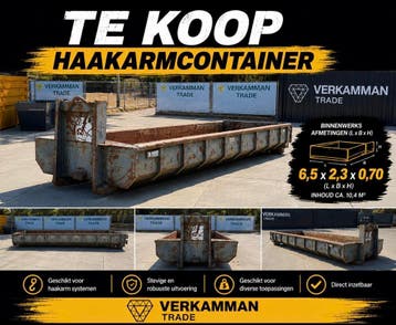Haakarm container 9 kuub lage uitvoering