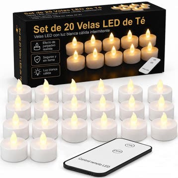 LED Theelichtjes 20 stuks Flikkerend Warm Wit met Afstand..., Verzenden, Nieuw