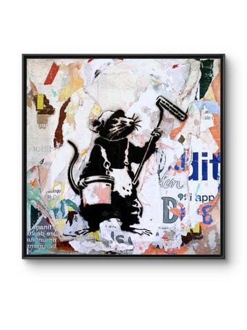 lasveguix (1986) - Urban RAT - BANKSY Tribute - 40x40cm