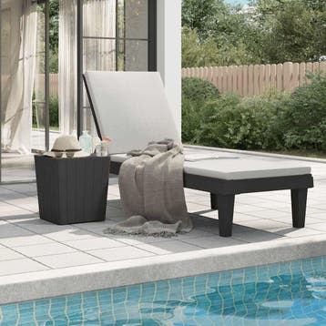 vidaXL Ligbed 155x58x83 cm polypropeen zwart, Verzenden, Nieuw