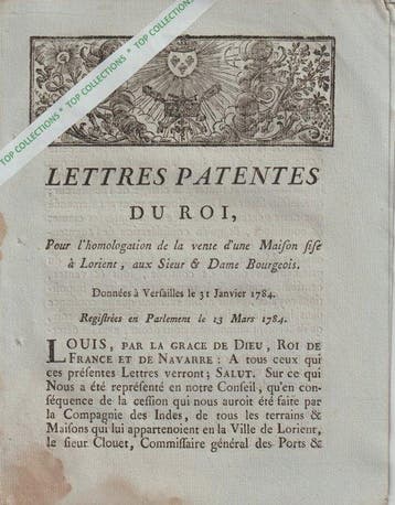 Frankrijk - Document - 1784 Lettres patentes Compagnie des