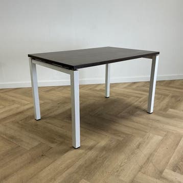 kantinetafel 120x80 cm, bruin eiken - wit, Ophalen of Verzenden, Gebruikt, Bureau