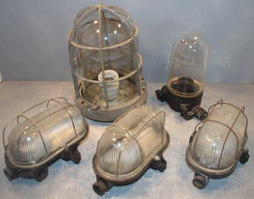 Lamp (5) - Aluminium, Bakeliet, Plastic, Glas - Industrial