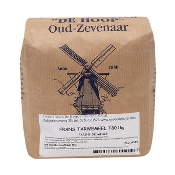 Molen de Hoop Franse Tarwemeel T80 1kg (Farine Meule), Verzenden, Nieuw