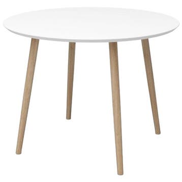 Sofacompany Allie Eettafel Wit - Showroommodel - Outlet, Gebruikt, Ophalen of Verzenden, Overige houtsoorten, 100 tot 150 cm