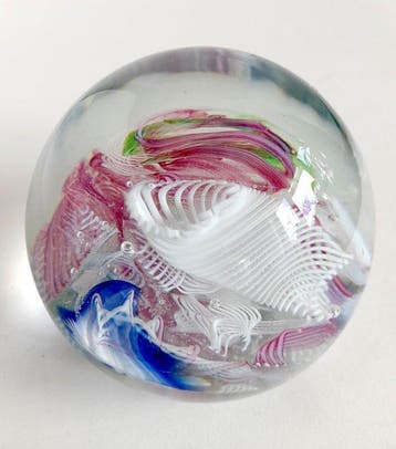 Presse-papier - Latticino Swirl – Multicolour – Polished, Antiek en Kunst, Antiek | Glas en Kristal