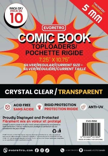 (Pre-order) Evoretro Comics Topload Holder 10-Pack Silver, Verzenden, Zo goed als nieuw