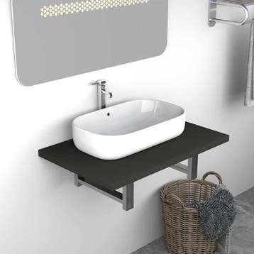 vidaXL Badkamermeubel 60x40x16,3 cm grijs, Verzenden, Nieuw, Minder dan 100 cm