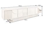 Massief houten TV Lowboard ART DECO 200cm Wit Gelimineerd, Ophalen of Verzenden, Nieuw