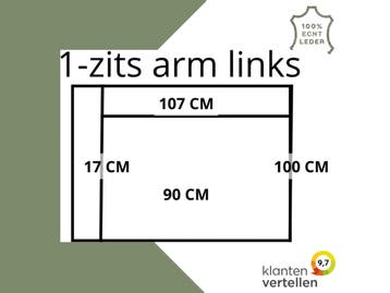 Leren elementenbank Match - element 1 zits (90) arm links, Industrieel, Modern, Scandinavisch, Nieuw, Ophalen of Verzenden, Rechte bank