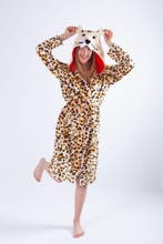 Badjas Luipaard M-L Panterprint Ochtendjas Luipaardprint Dam, Kleding | Dames, Ophalen of Verzenden, Nieuw, Maat 38/40 (M), Carnaval