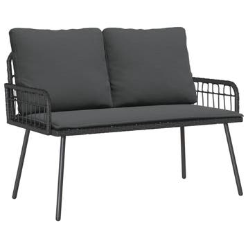 vidaXL Tuinbank met kussen Antraciet 114 x 64 x 90cm Staal, Verzenden, Nieuw, Metaal