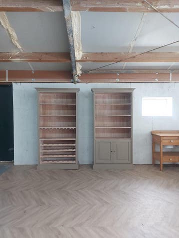 Landelijk klassieke kast, boekenkast, wijnkast - mooie set!