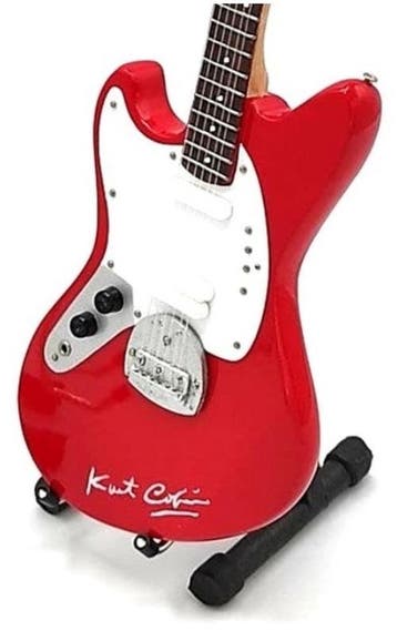 Miniatuur replica Fender Jaguar gitaar - Kurt Cobain Nirvana, Nieuw, Pop, Beeldje of Miniatuur
