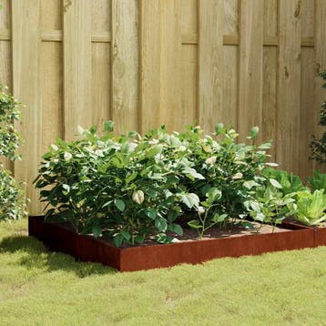 vidaXL Plantenbak verhoogd 100x100x26 cm cortenstaal, Minder dan 30 cm, 100 cm of meer, Verzenden, Nieuw