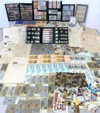 Wereld. Collection of coins/banknote and stamps and more
