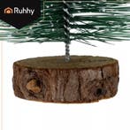 Ruhhy set van 3 mini-kerstbomen met sneeuwlaag en houten..., Ophalen of Verzenden, Nieuw