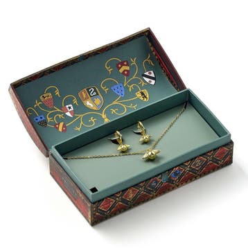 Harry Potter Quidditch Oorbellen en Ketting Gift Set, Verzamelen, Harry Potter, Ophalen of Verzenden, Nieuw